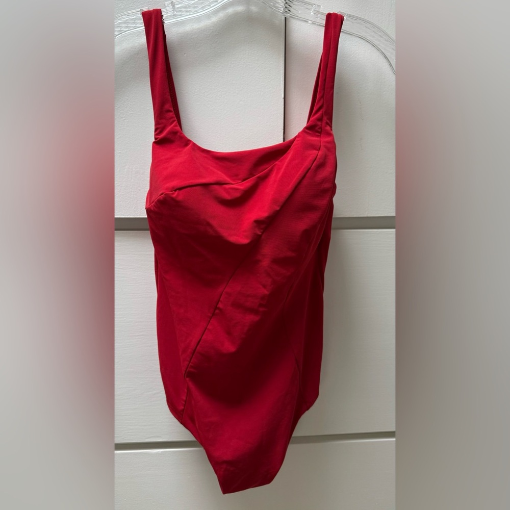 NWT Italian Hene Jolie red one piece swimsuit with deep u back.